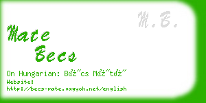 mate becs business card